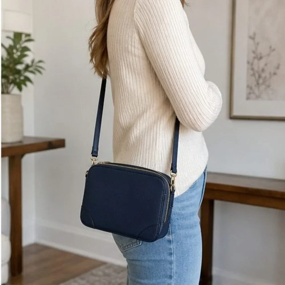 Burgundy Woven Crossbody Bag